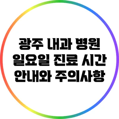 광주 내과 병원 일요일 진료 시간 안내와 주의사항
