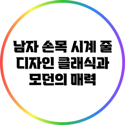 남자 손목 시계 줄 디자인: 클래식과 모던의 매력