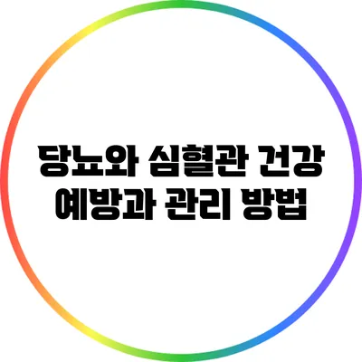 당뇨와 심혈관 건강: 예방과 관리 방법
