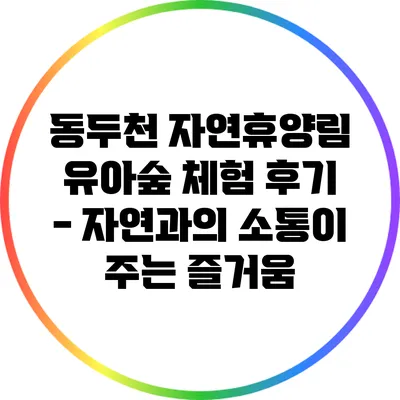 동두천 자연휴양림 유아숲 체험 후기 - 자연과의 소통이 주는 즐거움