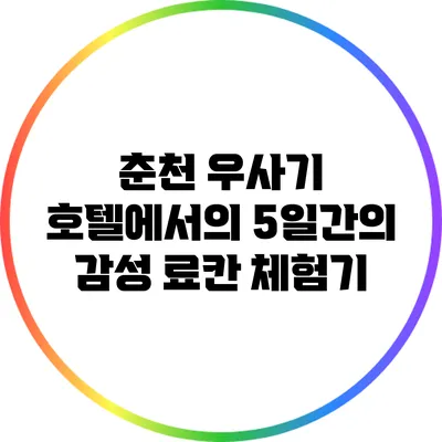 춘천 우사기 호텔에서의 5일간의 감성 료칸 체험기