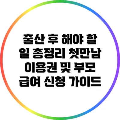 출산 후 해야 할 일 총정리: 첫만남 이용권 및 부모 급여 신청 가이드