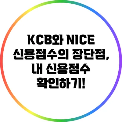 KCB와 NICE 신용점수의 장단점, 내 신용점수 확인하기!