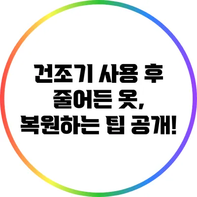 건조기 사용 후 줄어든 옷, 복원하는 팁 공개!