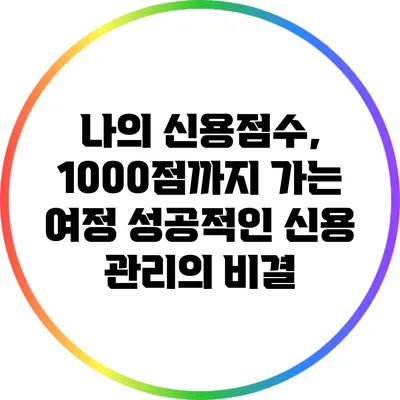 나의 신용점수, 1000점까지 가는 여정: 성공적인 신용 관리의 비결