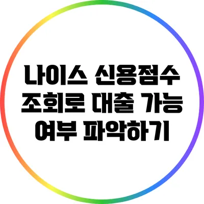 나이스 신용점수 조회로 대출 가능 여부 파악하기
