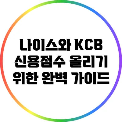 나이스와 KCB 신용점수 올리기 위한 완벽 가이드