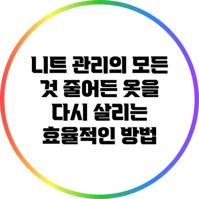 니트 관리의 모든 것: 줄어든 옷을 다시 살리는 효율적인 방법