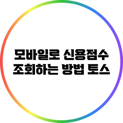 모바일로 신용점수 조회하는 방법: 토스