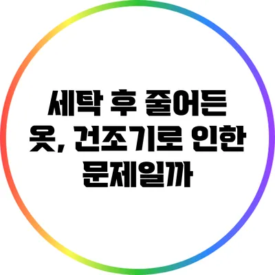 세탁 후 줄어든 옷, 건조기로 인한 문제일까?