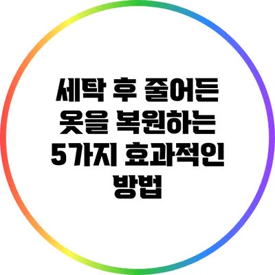 세탁 후 줄어든 옷을 복원하는 5가지 효과적인 방법