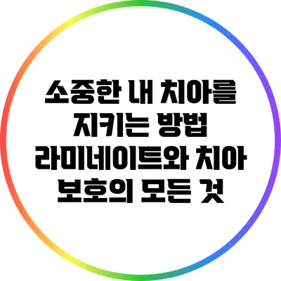 소중한 내 치아를 지키는 방법: 라미네이트와 치아 보호의 모든 것