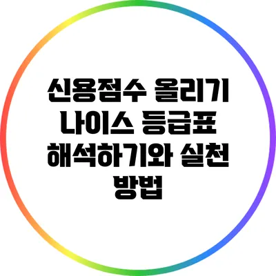 신용점수 올리기: 나이스 등급표 해석하기와 실천 방법