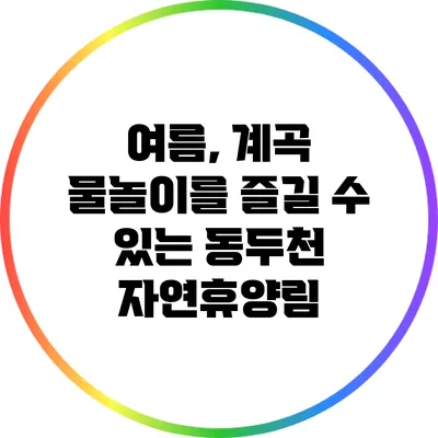 여름, 계곡 물놀이를 즐길 수 있는 동두천 자연휴양림