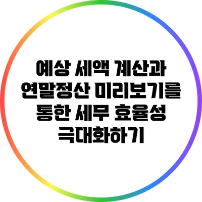 예상 세액 계산과 연말정산 미리보기를 통한 세무 효율성 극대화하기