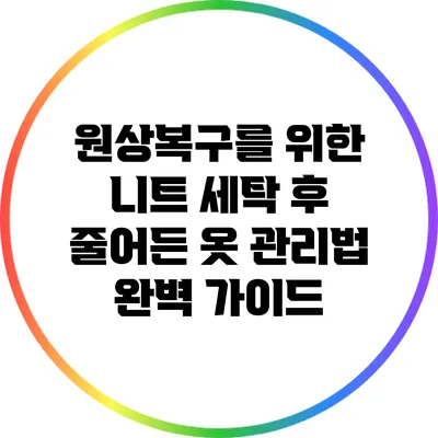 원상복구를 위한 니트 세탁 후 줄어든 옷 관리법 완벽 가이드