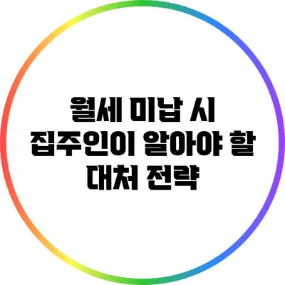 월세 미납 시 집주인이 알아야 할 대처 전략