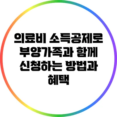 의료비 소득공제로 부양가족과 함께 신청하는 방법과 혜택