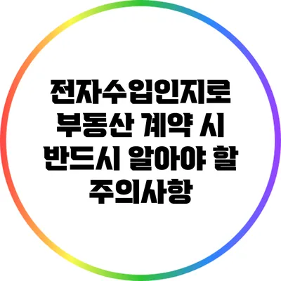 전자수입인지로 부동산 계약 시 반드시 알아야 할 주의사항