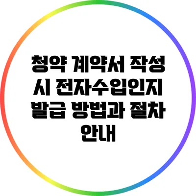 청약 계약서 작성 시 전자수입인지 발급 방법과 절차 안내
