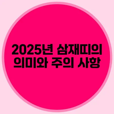 2025년 삼재띠의 의미와 주의 사항