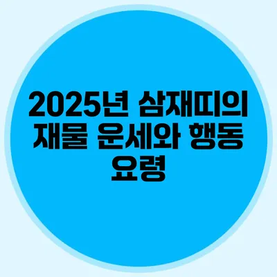 2025년 삼재띠의 재물 운세와 행동 요령