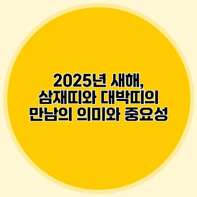 2025년 새해, 삼재띠와 대박띠의 만남의 의미와 중요성