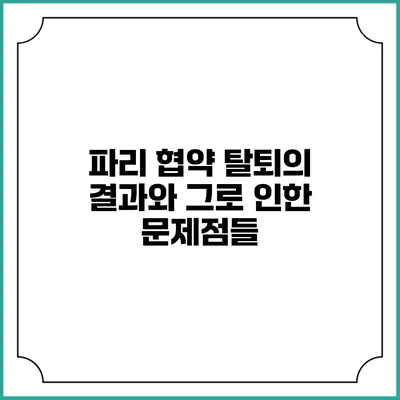 파리 협약 탈퇴의 결과와 그로 인한 문제점들