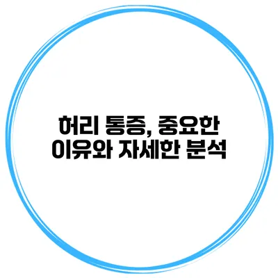 허리 통증, 중요한 이유와 자세한 분석