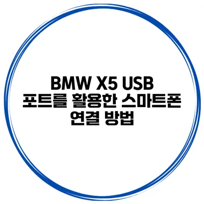 BMW X5 USB 포트를 활용한 스마트폰 연결 방법