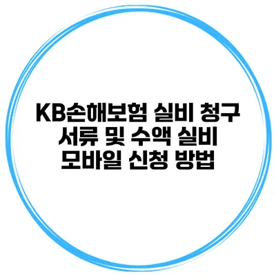 KB손해보험 실비 청구 서류 및 수액 실비 모바일 신청 방법