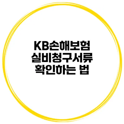 KB손해보험 실비청구서류 확인하는 법
