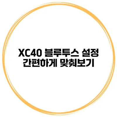 XC40 블루투스 설정 간편하게 맞춰보기