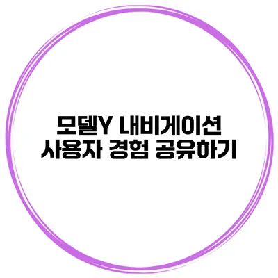 모델Y 내비게이션 사용자 경험 공유하기
