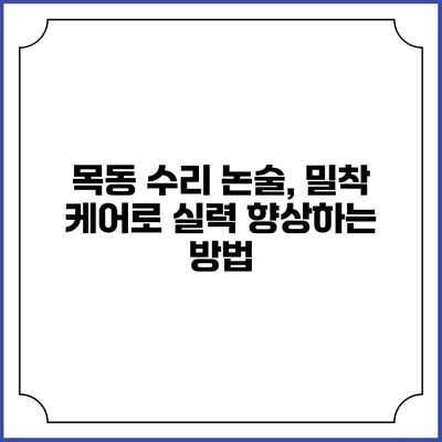 목동 수리 논술, 밀착 케어로 실력 향상하는 방법