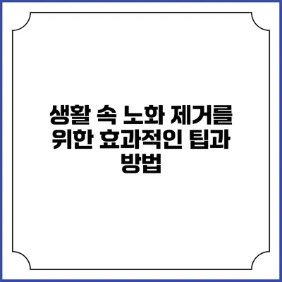 생활 속 노화 제거를 위한 효과적인 팁과 방법