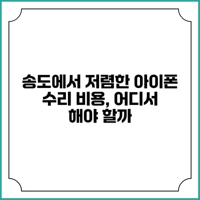 송도에서 저렴한 아이폰 수리 비용, 어디서 해야 할까?