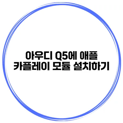 아우디 Q5에 애플 카플레이 모듈 설치하기