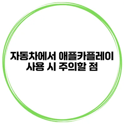 자동차에서 애플카플레이 사용 시 주의할 점
