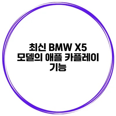 최신 BMW X5 모델의 애플 카플레이 기능