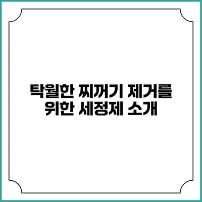 탁월한 찌꺼기 제거를 위한 세정제 소개