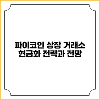 파이코인 상장 거래소 현금화 전략과 전망